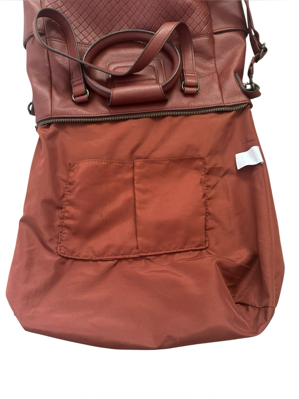 Time and True Giselle Cognac Brown Faux Leather Tote Shoulder Handbag Purse - Picture 8 of 11